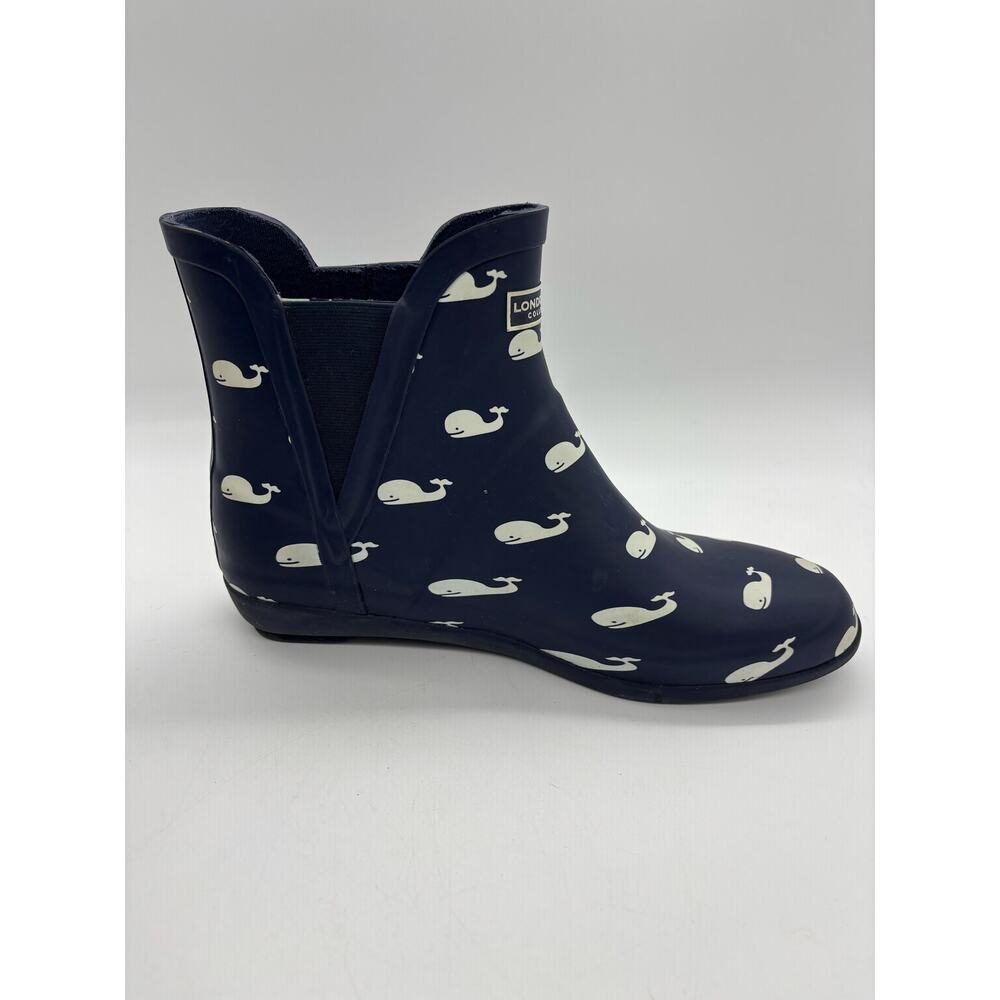 London Fog Piccadilly whale ankle rain boots coastal grandma fisherman - Picture 6 of 10